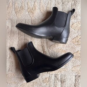 J.Crew Chelsea Ankle Rain Boots Black Size 9
